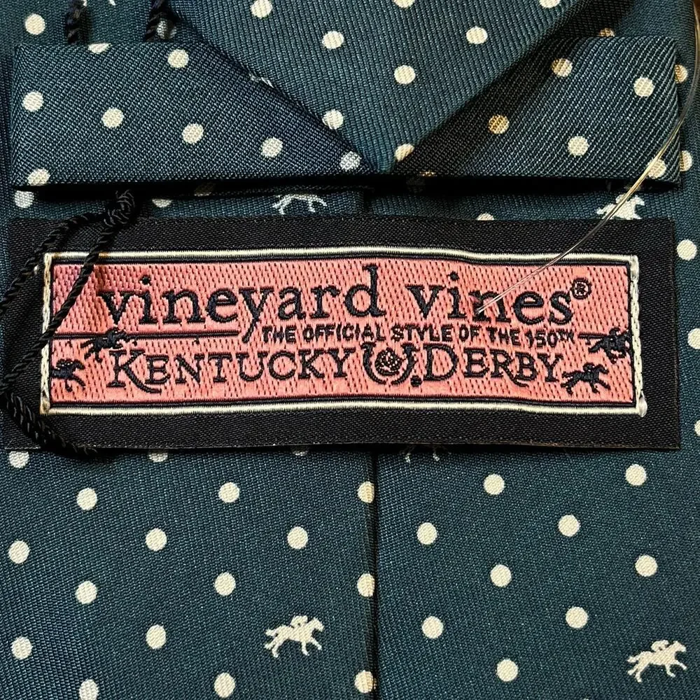 New Vineyard Vines Tie Kentucky Derby 🐎Racehorse Churchill Downs Polka Dot Silk